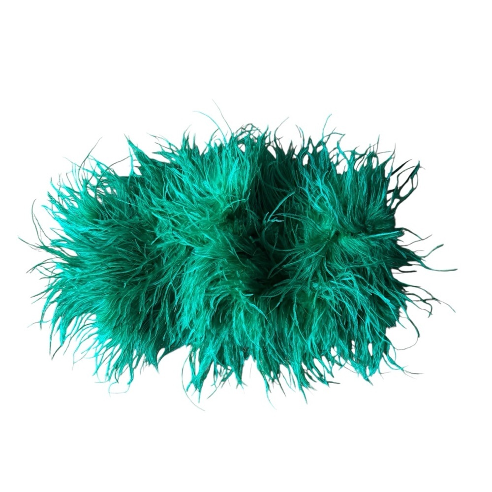 Nasty Gal Green Feather Bandeau Tube Top Crop US 4 - Picture 3 of 7